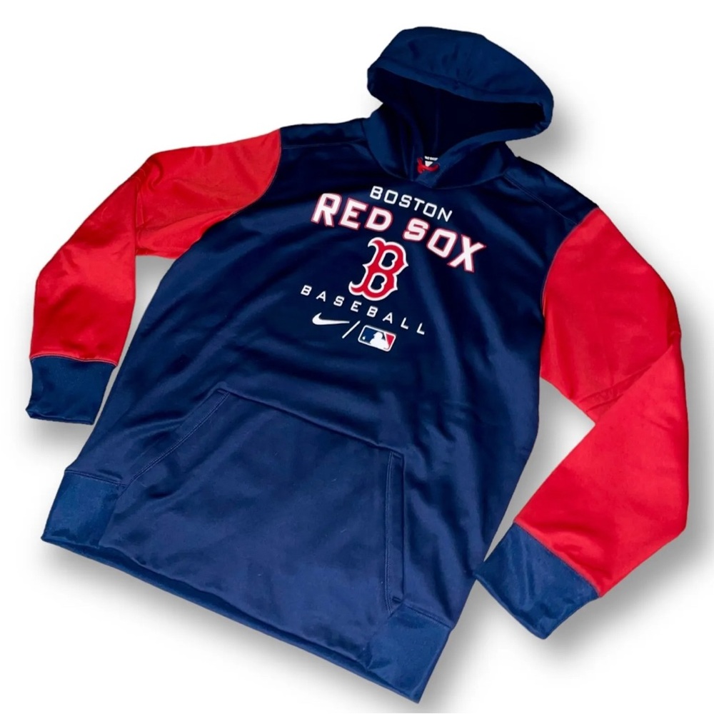 NWT Nike MLB Authentic Collection Boston Red Sox ThermaFit Hoodie Boys Med 10 12